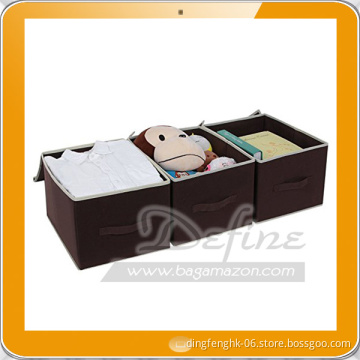 Set of 3 Large Foldable Storage Box Lid Basket Bin Container